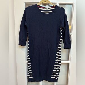 Boden Navy & White Stripe Wool Blend Sweater Dress Women’s Size 2R US